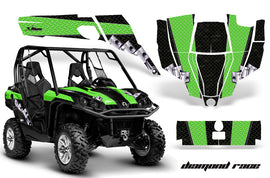 UTV Graphics Kit SXS Decal Sticker Wrap For Can-Am Commander 800 1000 DIAMOND RACE GREEN BLACK-atv motorcycle utv parts accessories gear helmets jackets gloves pantsAll Terrain Depot