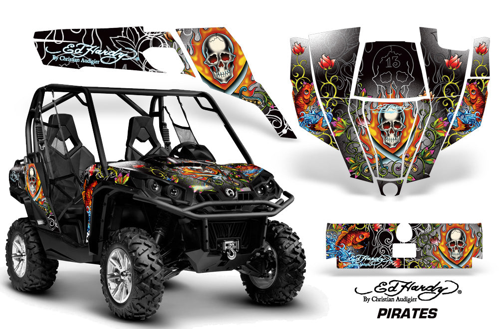 UTV Graphics Kit SXS Decal Sticker Wrap For Can-Am Commander 800 1000 EDHP WHITE-atv motorcycle utv parts accessories gear helmets jackets gloves pantsAll Terrain Depot