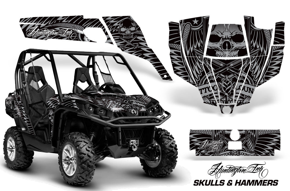 UTV Graphics Kit SXS Decal Sticker Wrap For Can-Am Commander 800 1000 HISH SILVER-atv motorcycle utv parts accessories gear helmets jackets gloves pantsAll Terrain Depot