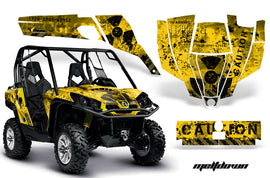UTV Graphics Kit SXS Decal Sticker Wrap For Can-Am Commander 800 1000 MELTDOWN BLACK YELLOW-atv motorcycle utv parts accessories gear helmets jackets gloves pantsAll Terrain Depot