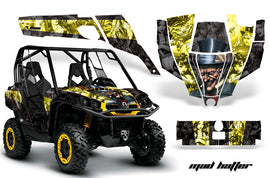 UTV Graphics Kit SXS Decal Sticker Wrap For Can-Am Commander 800 1000 HATTER BLACK YELLOW-atv motorcycle utv parts accessories gear helmets jackets gloves pantsAll Terrain Depot