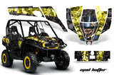 UTV Graphics Kit SXS Decal Sticker Wrap For Can-Am Commander 800 1000 HATTER BLACK YELLOW