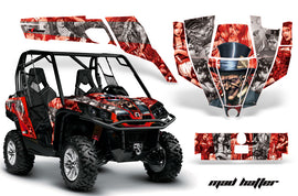 UTV Graphics Kit SXS Decal Sticker Wrap For Can-Am Commander 800 1000 HATTER RED SILVER-atv motorcycle utv parts accessories gear helmets jackets gloves pantsAll Terrain Depot