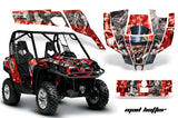 UTV Graphics Kit SXS Decal Sticker Wrap For Can-Am Commander 800 1000 HATTER RED SILVER