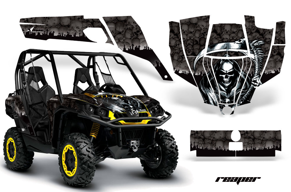 UTV Graphics Kit SXS Decal Sticker Wrap For Can-Am Commander 800 1000 REAPER BLACK-atv motorcycle utv parts accessories gear helmets jackets gloves pantsAll Terrain Depot