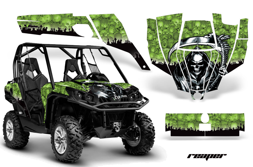 UTV Graphics Kit SXS Decal Sticker Wrap For Can-Am Commander 800 1000 REAPER GREEN-atv motorcycle utv parts accessories gear helmets jackets gloves pantsAll Terrain Depot