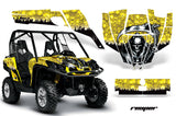UTV Graphics Kit SXS Decal Sticker Wrap For Can-Am Commander 800 1000 REAPER YELLOW
