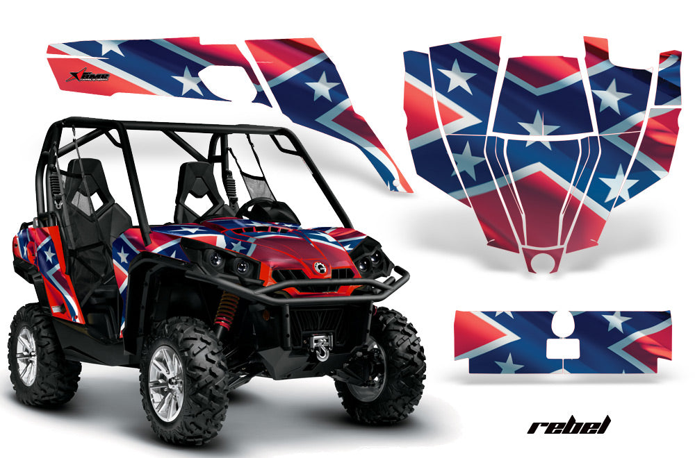 UTV Graphics Kit SXS Decal Sticker Wrap For Can-Am Commander 800 1000 REBEL-atv motorcycle utv parts accessories gear helmets jackets gloves pantsAll Terrain Depot