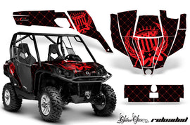 UTV Graphics Kit SXS Decal Sticker Wrap For Can-Am Commander 800 1000 RELOADED RED BLACK-atv motorcycle utv parts accessories gear helmets jackets gloves pantsAll Terrain Depot