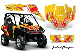 UTV Graphics Kit SXS Decal Sticker Wrap For Can-Am Commander 800 1000 TRIBAL RED YELLOW-atv motorcycle utv parts accessories gear helmets jackets gloves pantsAll Terrain Depot