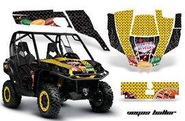 UTV Graphics Kit SXS Decal Sticker Wrap For Can-Am Commander 800 1000 VEGAS BLACK YELLOW-atv motorcycle utv parts accessories gear helmets jackets gloves pantsAll Terrain Depot