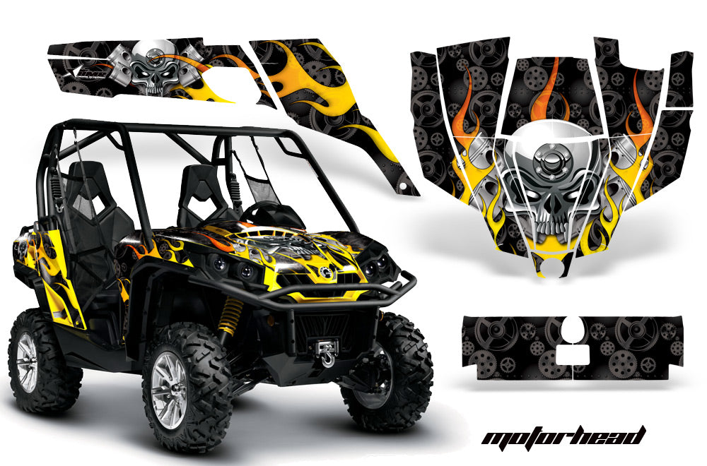 UTV Graphics Kit SXS Decal Sticker Wrap For Can-Am Commander 800 1000 MOTORHEAD BLACK-atv motorcycle utv parts accessories gear helmets jackets gloves pantsAll Terrain Depot