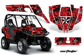 UTV Graphics Kit SXS Decal Sticker Wrap For Can-Am Commander 800 1000 NORTHSTAR RED-atv motorcycle utv parts accessories gear helmets jackets gloves pantsAll Terrain Depot