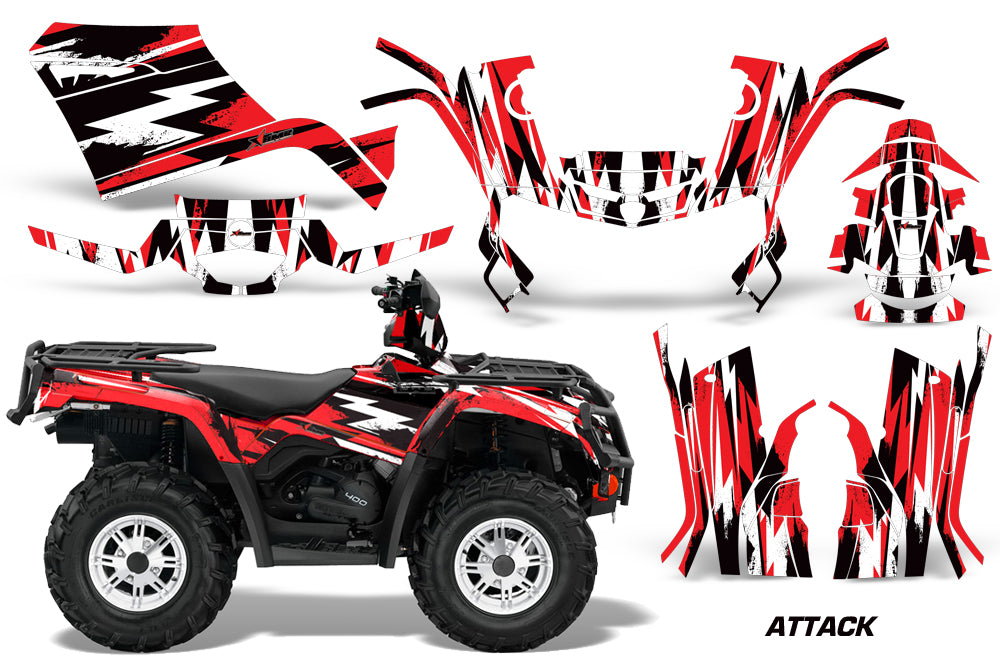 ATV Graphics Kit Decal Sticker Wrap For Can-Am Outlander 400 2009-2014 ATTACK RED-atv motorcycle utv parts accessories gear helmets jackets gloves pantsAll Terrain Depot