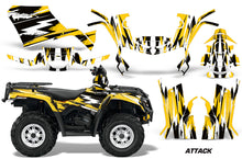 Load image into Gallery viewer, ATV Graphics Kit Decal Sticker Wrap For Can-Am Outlander 400 2009-2014 ATTACK YELLOW-atv motorcycle utv parts accessories gear helmets jackets gloves pantsAll Terrain Depot