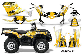 ATV Graphics Kit Decal Sticker Wrap For Can-Am Outlander 400 2009-2014 CARBONX YELLOW-atv motorcycle utv parts accessories gear helmets jackets gloves pantsAll Terrain Depot