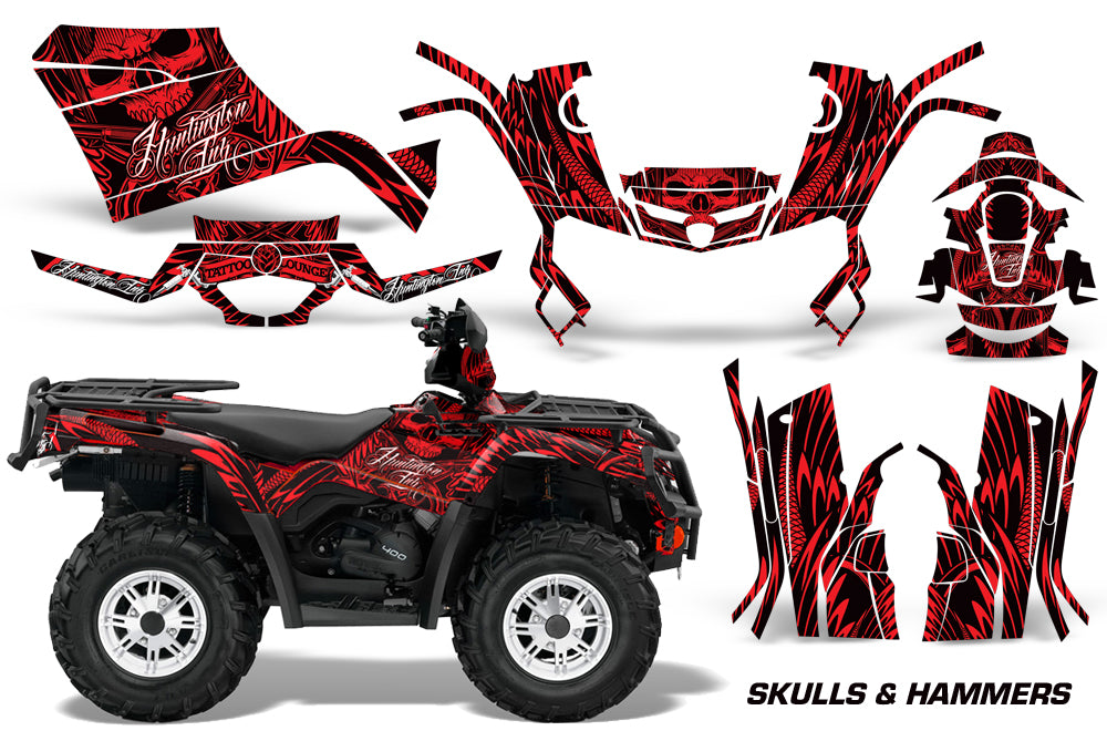 ATV Graphics Kit Decal Sticker Wrap For Can-Am Outlander 400 2009-2014 HISH RED-atv motorcycle utv parts accessories gear helmets jackets gloves pantsAll Terrain Depot