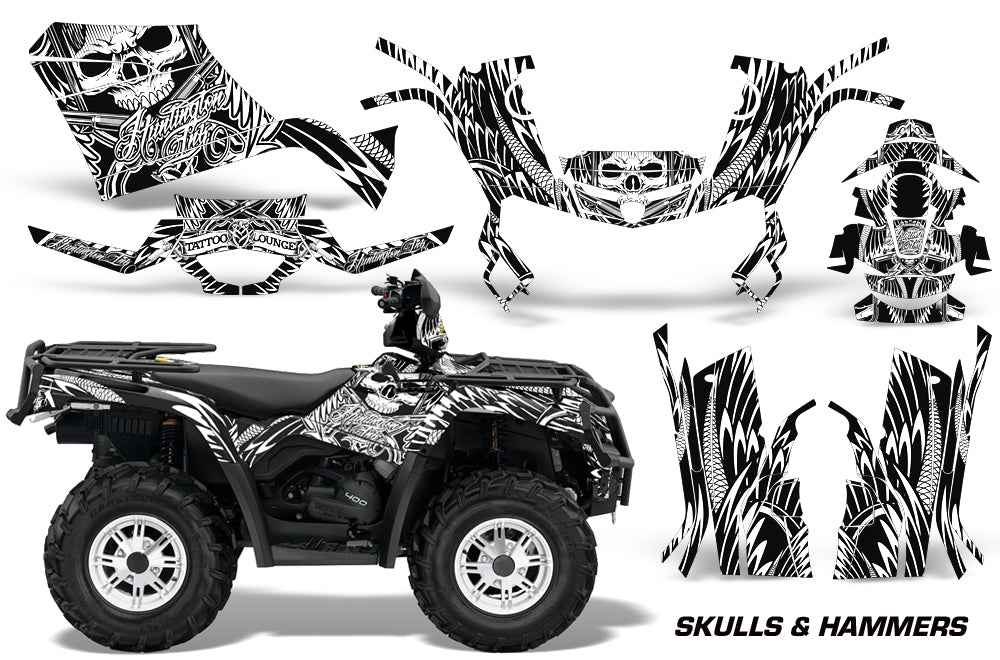 ATV Graphics Kit Decal Sticker Wrap For Can-Am Outlander 400 2009-2014 HISH WHITE-atv motorcycle utv parts accessories gear helmets jackets gloves pantsAll Terrain Depot