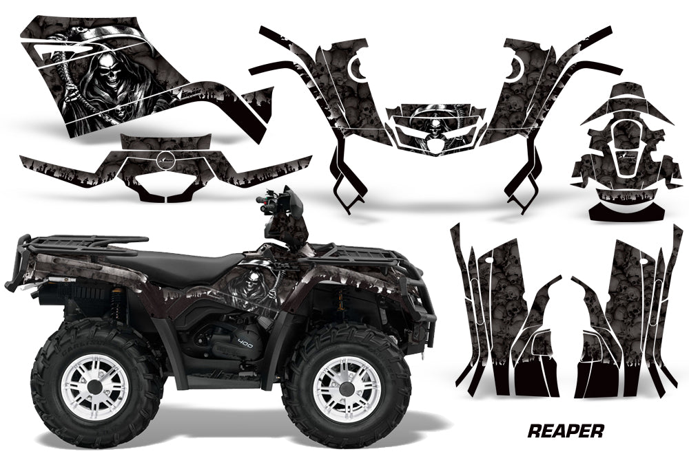 ATV Graphics Kit Decal Sticker Wrap For Can-Am Outlander 400 2009-2014 REAPER BLACK-atv motorcycle utv parts accessories gear helmets jackets gloves pantsAll Terrain Depot