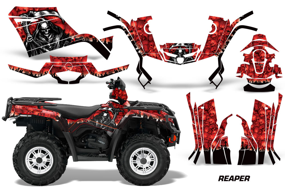 ATV Graphics Kit Decal Sticker Wrap For Can-Am Outlander 400 2009-2014 REAPER RED-atv motorcycle utv parts accessories gear helmets jackets gloves pantsAll Terrain Depot