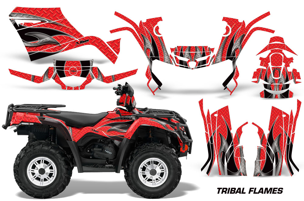 ATV Graphics Kit Decal Sticker Wrap For Can-Am Outlander 400 2009-2014 TRIBAL BLACK RED-atv motorcycle utv parts accessories gear helmets jackets gloves pantsAll Terrain Depot