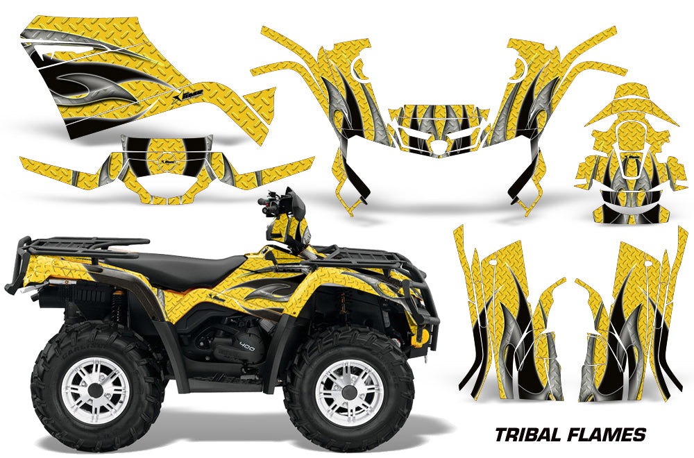 ATV Graphics Kit Decal Sticker Wrap For Can-Am Outlander 400 2009-2014 TRIBAL YELLOW BLACK-atv motorcycle utv parts accessories gear helmets jackets gloves pantsAll Terrain Depot