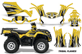 ATV Graphics Kit Decal Sticker Wrap For Can-Am Outlander 400 2009-2014 TRIBAL YELLOW BLACK-atv motorcycle utv parts accessories gear helmets jackets gloves pantsAll Terrain Depot