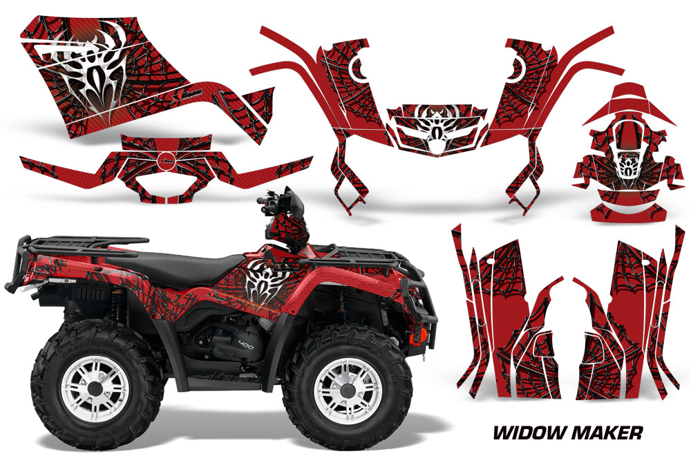ATV Graphics Kit Decal Sticker Wrap For Can-Am Outlander 400 2009-2014 WIDOW BLACK RED-atv motorcycle utv parts accessories gear helmets jackets gloves pantsAll Terrain Depot