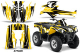 ATV Graphics Kit Decal Sticker Wrap For Can-Am Outlander-L 2014-2015 ATTACK YELLOW