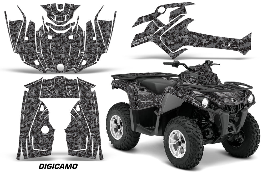 ATV Graphics Kit Decal Sticker Wrap For Can-Am Outlander-L 2014-2015 DIGICAMO BLACK-atv motorcycle utv parts accessories gear helmets jackets gloves pantsAll Terrain Depot