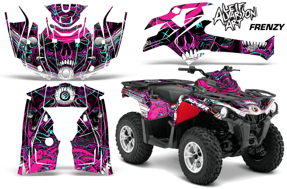 ATV Graphics Kit Decal Sticker Wrap For Can-Am Outlander-L 2014-2015 FRENZY PURPLE-atv motorcycle utv parts accessories gear helmets jackets gloves pantsAll Terrain Depot