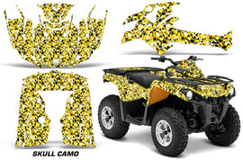 ATV Graphics Kit Decal Sticker Wrap For Can-Am Outlander-L 2014-2015 SKULL CAMO YELLOW-atv motorcycle utv parts accessories gear helmets jackets gloves pantsAll Terrain Depot
