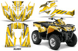 ATV Graphics Kit Decal Sticker Wrap For Can-Am Outlander-L 2014-2015 SLASH WHITE YELLOW