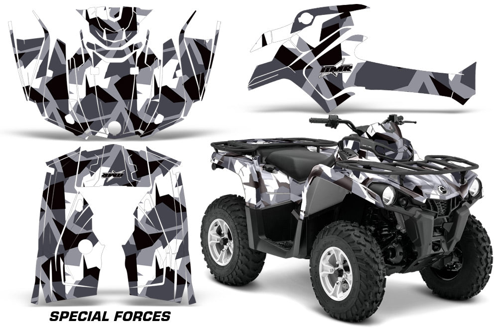 ATV Graphics Kit Decal Sticker Wrap For Can-Am Outlander-L 2014-2015 SPECIAL FORCES SILVER-atv motorcycle utv parts accessories gear helmets jackets gloves pantsAll Terrain Depot