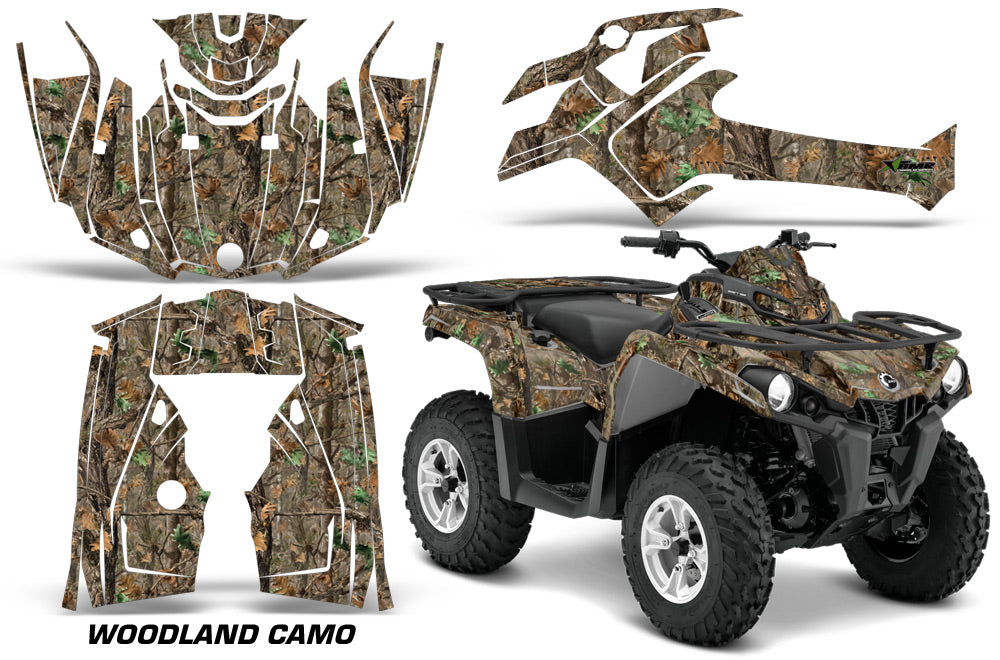 ATV Graphics Kit Decal Sticker Wrap For Can-Am Outlander-L 2014-2015 WOODLAND CAMO-atv motorcycle utv parts accessories gear helmets jackets gloves pantsAll Terrain Depot