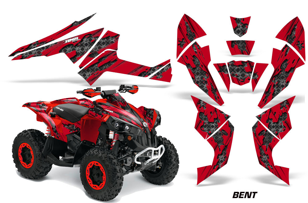 ATV Decal Graphics Kit Quad Wrap For Can-Am Renegade 500 X/R 800X/R 1000 BENT RED-atv motorcycle utv parts accessories gear helmets jackets gloves pantsAll Terrain Depot