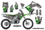 Graphics Kit Decal Sticker Wrap + # Plates For Kawasaki KXF450 2009-2011 CHECKER GREEN SILVER
