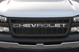 1 Piece Steel Grille for Chevy Silverado - CHEVROLET with STAINLESS STEEL UNDERLAY