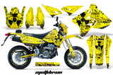 Graphics Kit Decal Sticker Wrap + # Plates For Suzuki DRZ400SM 2000-2018 MELTDOWN BLACK YELLOW