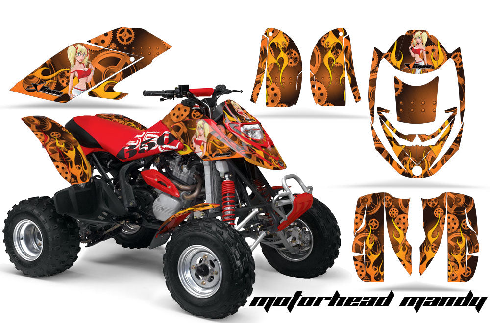 ATV Graphics Kit Decal Quad Wrap For Can-Am Bombardier DS650 DS 650 MOTO MANDY RED ORANGE-atv motorcycle utv parts accessories gear helmets jackets gloves pantsAll Terrain Depot