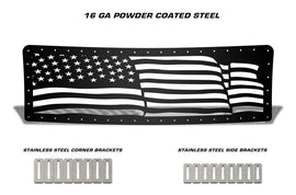 1 Piece Steel Grille for Ford F150 Lariat 2009-2012 - AMERICAN FLAG WAVE-atv motorcycle utv parts accessories gear helmets jackets gloves pantsAll Terrain Depot