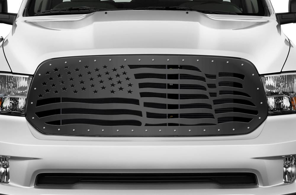 1 Piece Steel Grille for Dodge Ram 1500 2013-2016 - AMERICAN FLAG-atv motorcycle utv parts accessories gear helmets jackets gloves pantsAll Terrain Depot