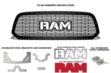Load image into Gallery viewer, 1 Piece Steel Grille for Dodge Ram 1500 2013-2016 - STAINLESS RAM WITH RED ACRYLIC UNDERLAY-atv motorcycle utv parts accessories gear helmets jackets gloves pantsAll Terrain Depot