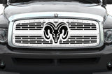 1 Piece Steel Grille for Dodge Ram 1500/2500/3500 2002-2005 - RAM HEAD with STEEL FINISH