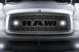 1 Piece Steel Grille for Dodge Ram 1500/2500/3500 2002-2005 - RAM  + LED Light Pods