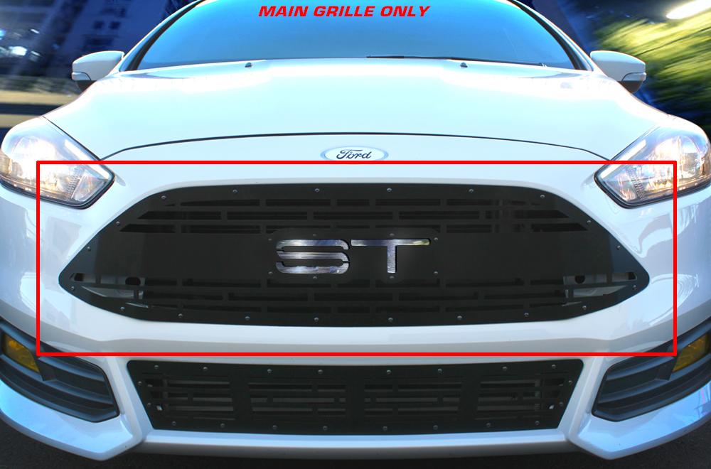 1 Piece Steel Main Grille for Ford Focus 2015-2018 - ST w/ Mirrored Steel Underlay-atv motorcycle utv parts accessories gear helmets jackets gloves pantsAll Terrain Depot