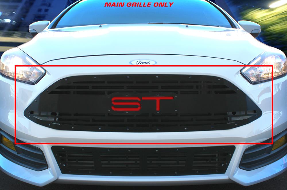 1 Piece Steel Main Grille for Ford Focus 2015-2018 - ST w/ Red Underlay-atv motorcycle utv parts accessories gear helmets jackets gloves pantsAll Terrain Depot