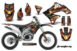Dirt Bike Decal Graphics Kit Sticker Wrap For Kawasaki KXF450 2009-2011 FIRESTORM BLACK-atv motorcycle utv parts accessories gear helmets jackets gloves pantsAll Terrain Depot