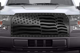 1 Piece Steel Grille for Ford F150 2015-2017 - AMERICAN FLAG WAVE-atv motorcycle utv parts accessories gear helmets jackets gloves pantsAll Terrain Depot