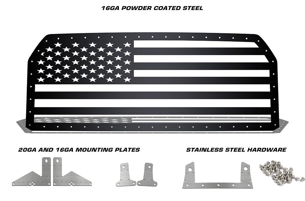 1 Piece Steel Grille for Ford F150 2015-2017 - AMERICAN FLAG SOLID-atv motorcycle utv parts accessories gear helmets jackets gloves pantsAll Terrain Depot
